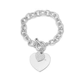 Heart Charm Link Chain Bracelet